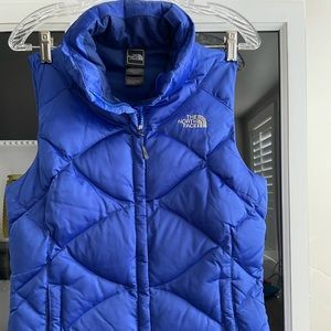 North Face Puffer down blue vest.